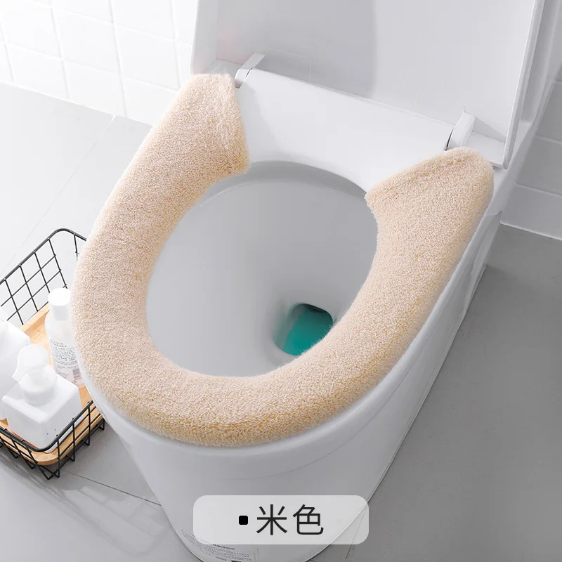 beige 2632, увеличивающая универсальный тип, накладка на унитаз, подушка, домашняя, зимняя, на кнопках, уплотненная, для сидения, набор, на унитаз, сидение - Цвет: beige