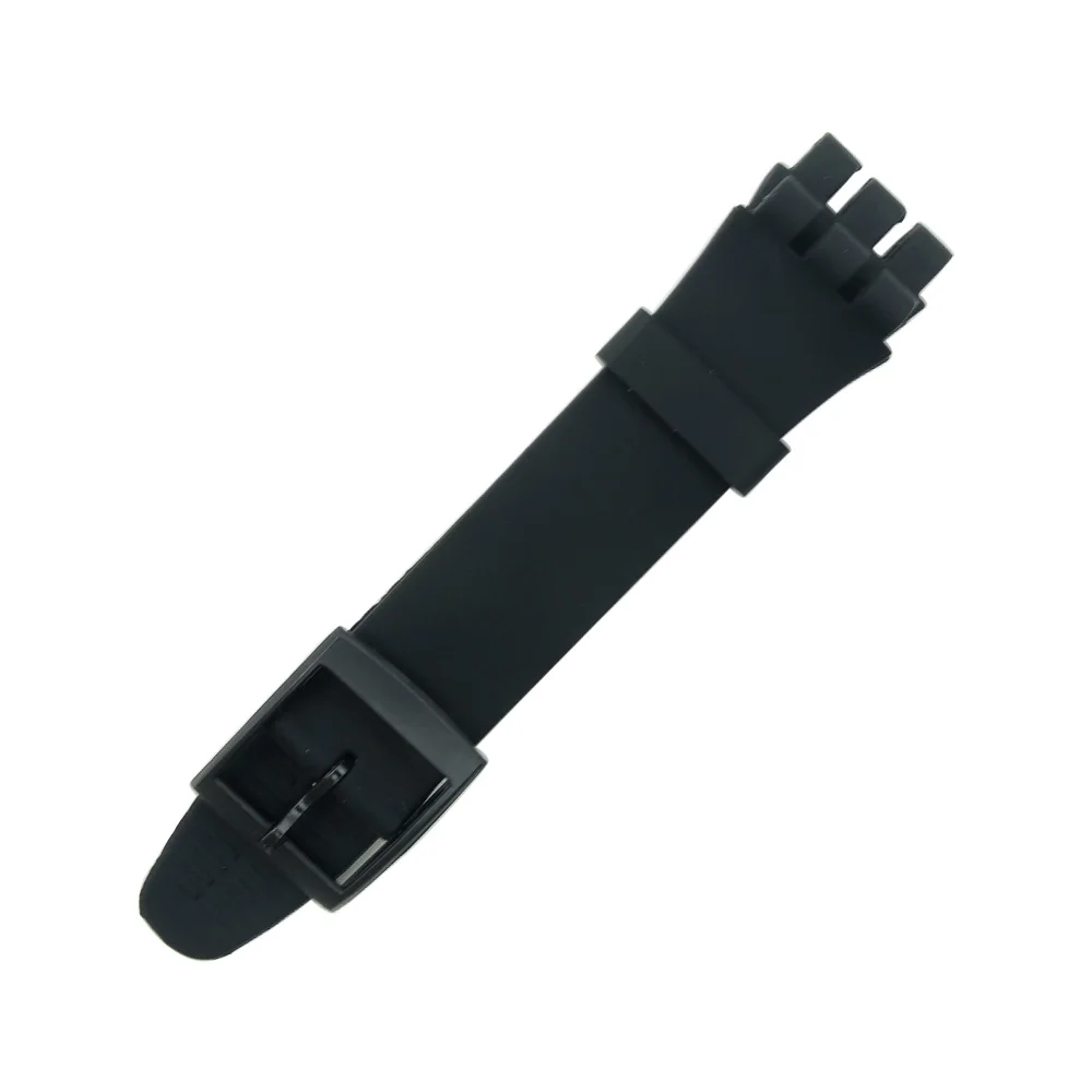 black Наручные часы ремешок для Swatch 16 мм 17 мм 19 мм 20 мм резиновый силиконовый ремешок для часов аксессуары - Цвет ремешка: black