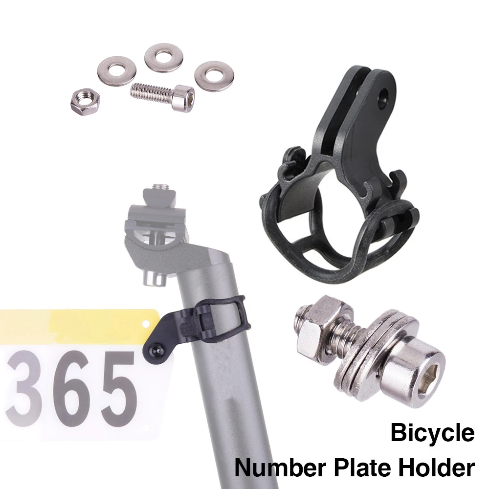 

MTB Bike Triathlon Racing Number Plate Mount Holder Cycling Plate Number Holder DIY Decals Sticker Cycling Rear License Number