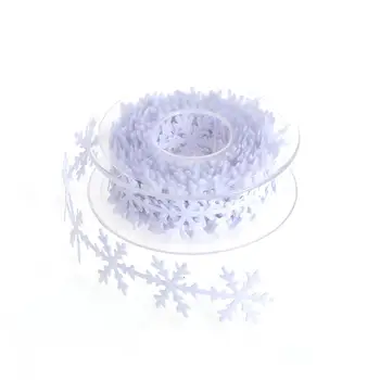 

Snowflake Ribbons For Crafts Trim Lace New Year Christmas Decor Sewing Accessories DIY Box Packing Handmade Material (White)