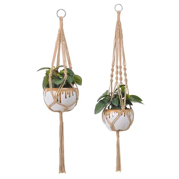 

Hemp Plant Hangers Rope Braided Retro Outdoor Indoor Decoration 2pcs Pot