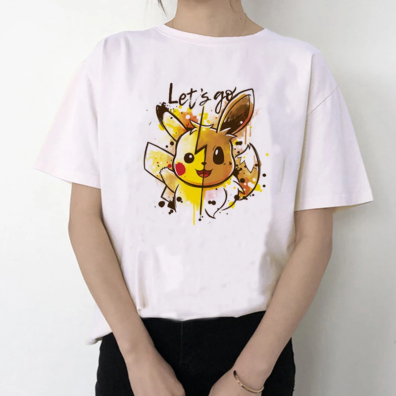 

Pokemon Go Harajuku T Shirts Women Kawaii Pikachu Funny Cartoon T-shirt 90s Cute Print Tshirt Fashion Streetwear Top Tees Female