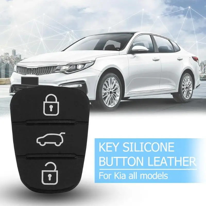 

Replacement 3 Buttons for Hyundai Kia Flip Remote Car Key Shell Car Remote Key Shell Cover Silicon Rubber Repair Pad Auto New