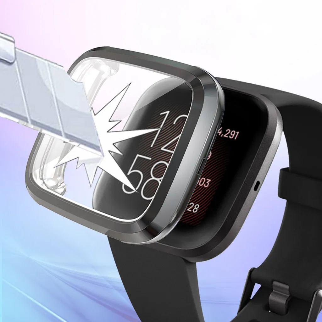 Ультратонкий гальванический прозрачный мягкий ТПУ чехол для Fitbit versa 2