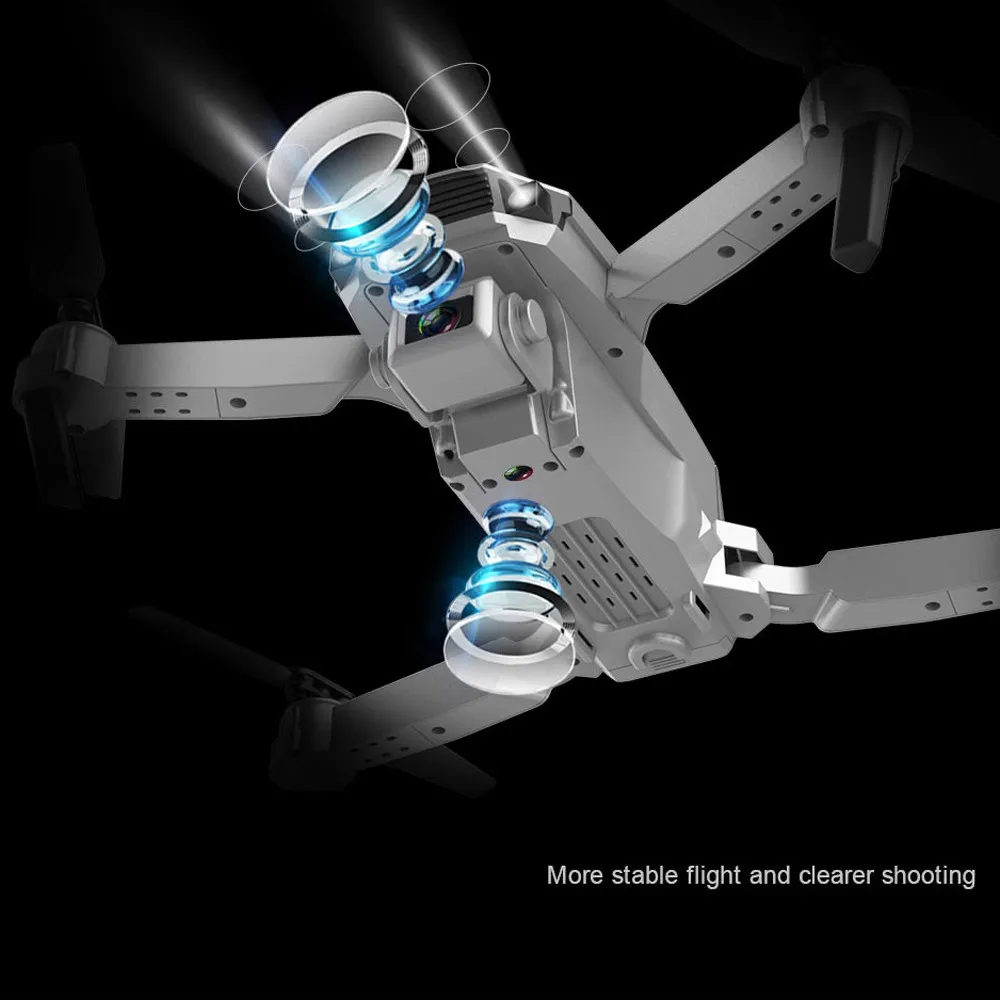 E100 FPV Drone HD 1080P Dual Camera With WIFI RC Foldable Quadcopter Long Flight Time 20 Minutes Endurance 2.4Ghz Spread ZJXT2