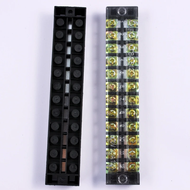 Hot XD-SODIAL(R) Dual Row 12 Position Shining Fixed Barrier Terminal Block 600v 15a