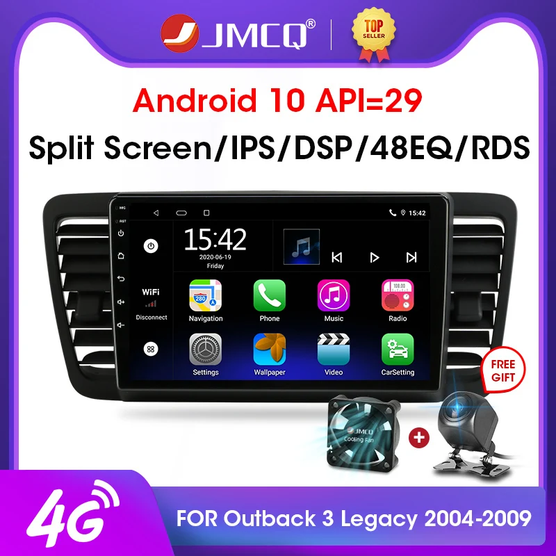 

JMCQ 2Din 2+32 Android 10 4G+WiFi Car Radio Multimedia Video Player For Subaru Outback 3 Legacy 4 2004-2009 Navigation GPS 2 din