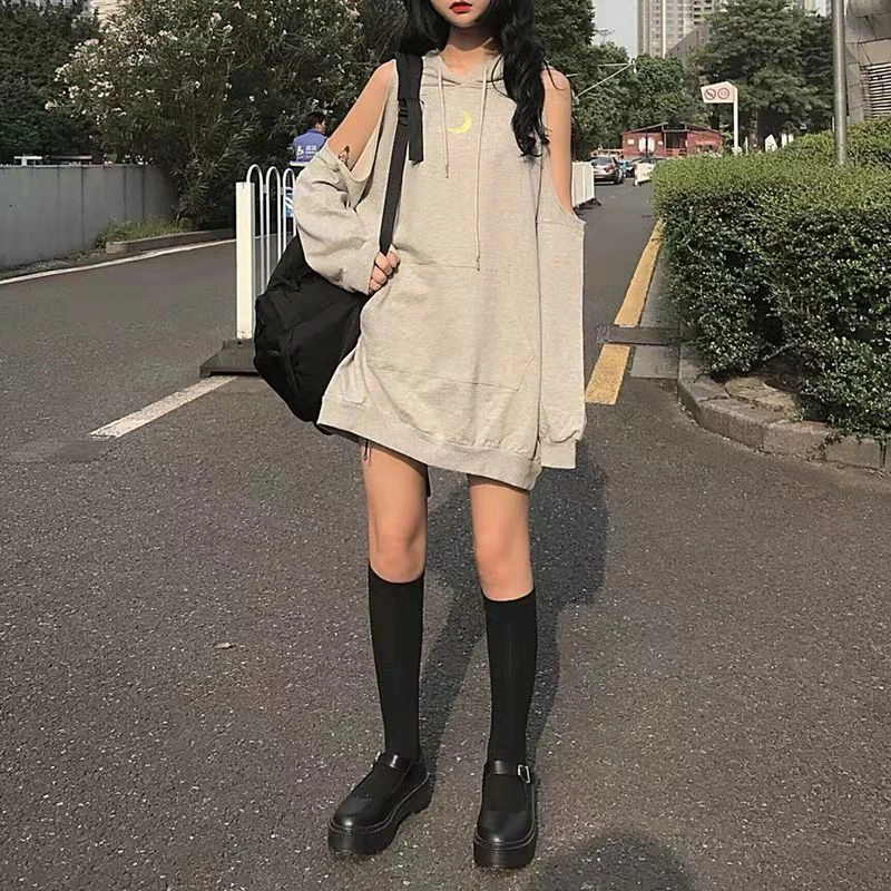 Черная серая толстовка с капюшоном оверсайз Женская Толстовка Harajuku уличная толстовка с капюшоном для женщин модная Корейская Moon Printng Толстовка для женщин
