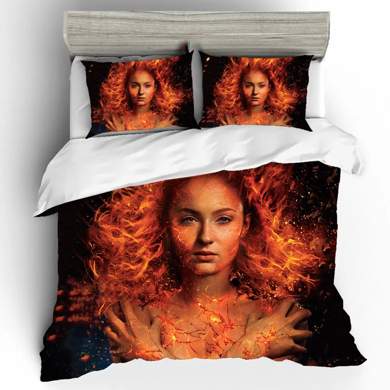 

X-men Dark Phoenix 3D Bedding Sets Home Textile Duvet Cover Single Queen King Size Bedding Set Bed Sheets Pillowcases Bed Linen