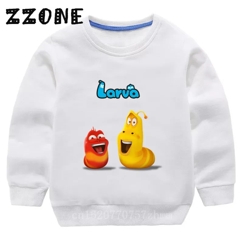 Детские свитера в Корейском стиле с забавными насекомыми личинка детские толстовки хлопковый пуловер для малышей топы для девочек и мальчиков, осенняя одежда KYT5213 - Цвет: 5213D-White