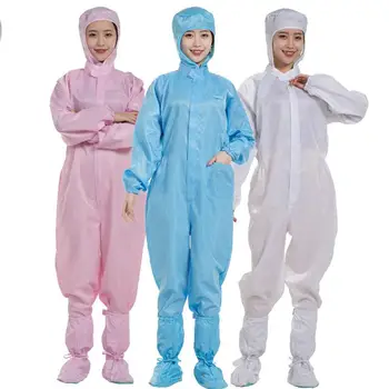 

Blue Anti-static Coverall Full Security Protective Clothes Breathable Dust-proof Hooded Coat Labour Tops Costume Suit with Shoes