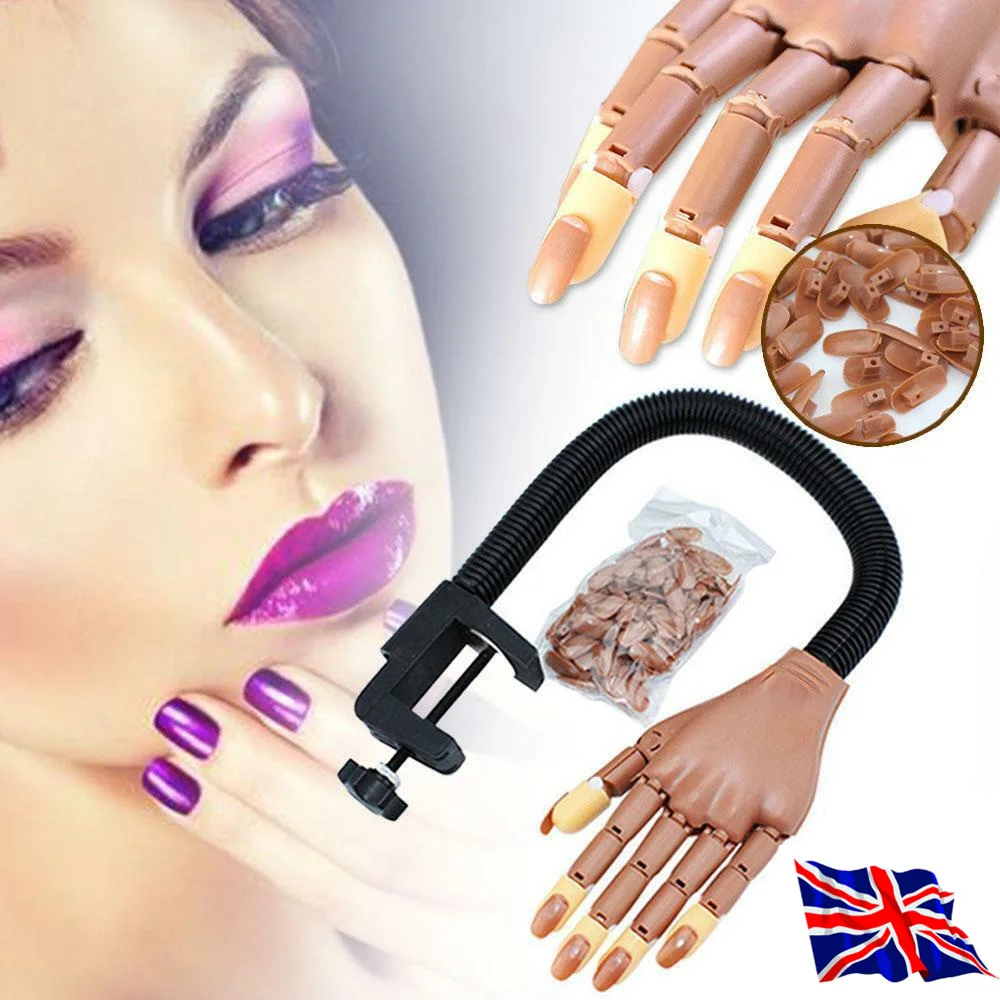 

Nail Art Training Hand Adjustable Makeup Practice Learning Model Refit Nail Tips