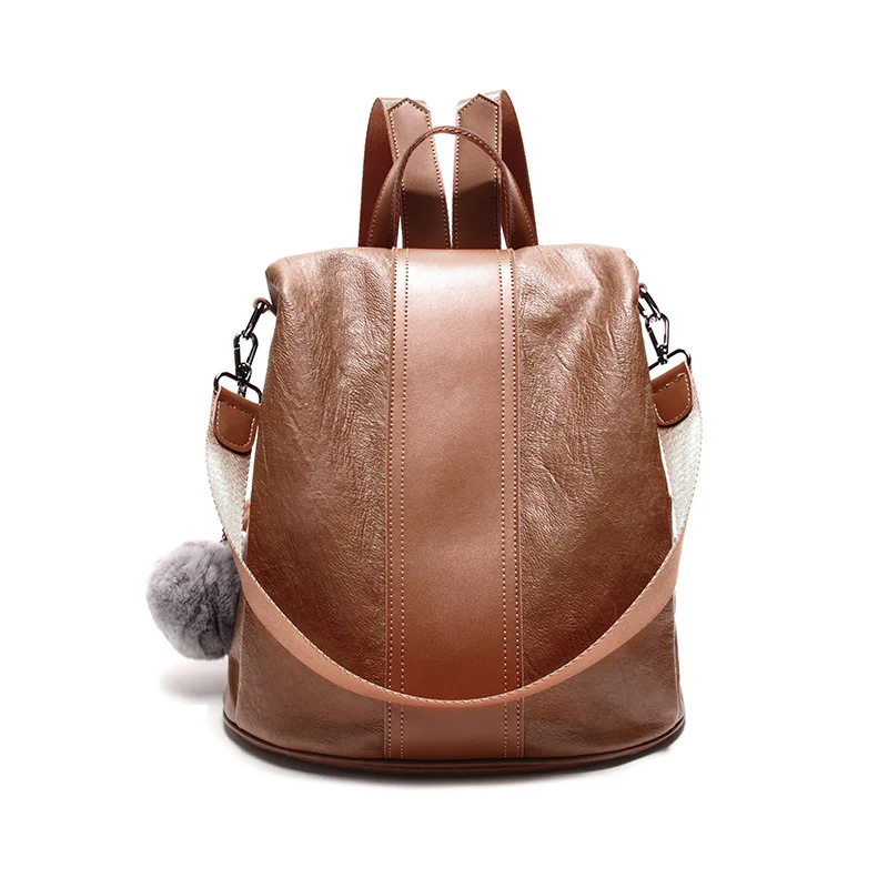 

Genuine Leather Backpackage Women's Korean-style 2018 New Style Fashion Versatile England Back Destroyed Dual Purpose WOMEN'S Ba