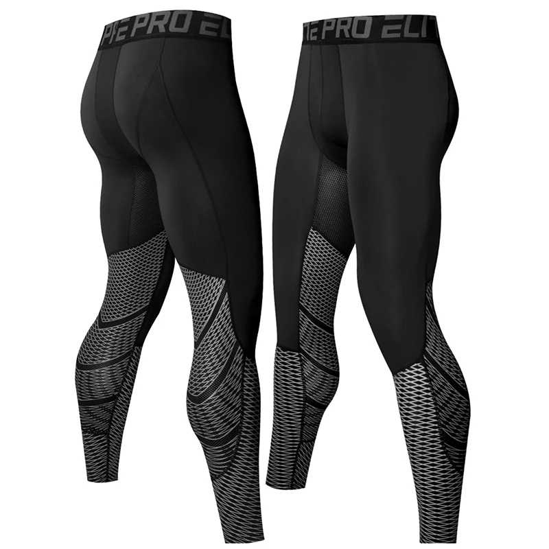 Gray pants Термокомпрессионные штаны, высокоэластичные колготки для бега, мужские брюки «ММА», спортивные Леггинсы для спортзала, фитнеса, тренировок, пробежек - Цвет: Gray pants