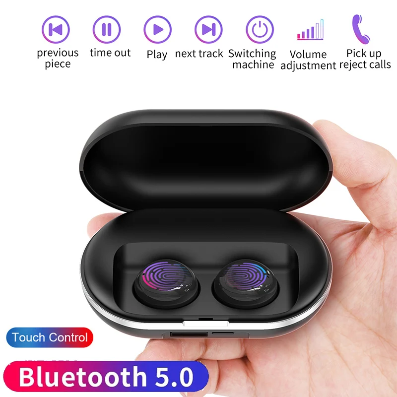 CLAITE TWS беспроводной bluetooth 5,0 наушники Smart Touch HiFi Earbus шумоподавление вызова с внешним аккумулятором