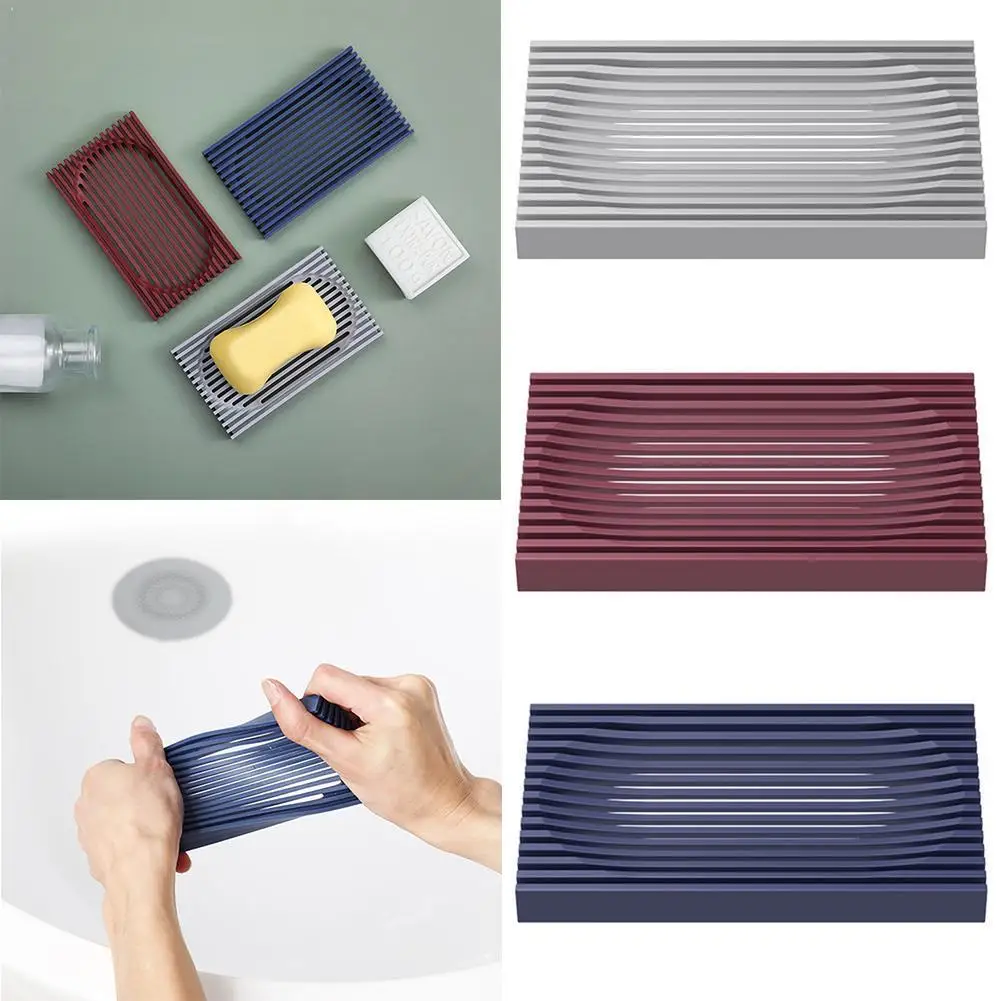 

Creative Silicone Shape Soap Box Drain Soap Holder Bathroom Soap Bathroom Box Supplies Box Dish Non-Slip Gadgets Shower Sto X8S0