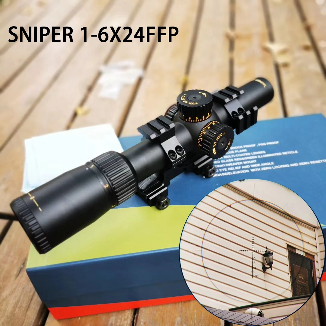 

SNIPER 1-6Ч24FFP Hunting Riflescopes Adjustable Red Hunting Light Tactical Scope Reticle Optical Rifle Scope Fast Focus
