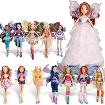

Newest princess jasmine Doll colorful girl Action Figures Fairy Bloom Dolls stella bjd blyth