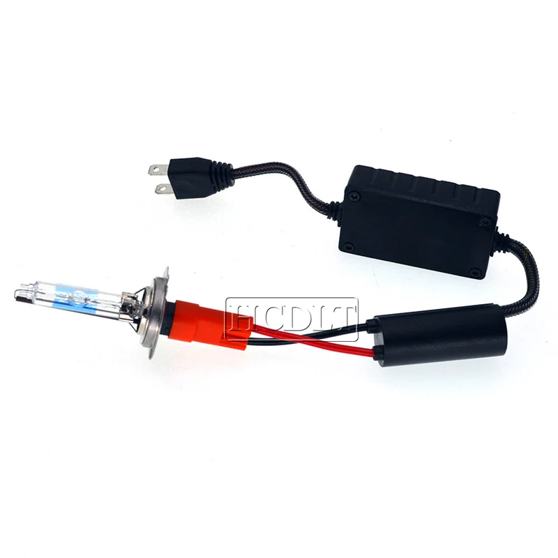 HCDLT Full Set Super Mini 55W AC Slim Ballast HID Headlight Kit Xenon H7 H1 H11 9005 9012 Replacement Bulb Lamps 12V 5500K White (4)