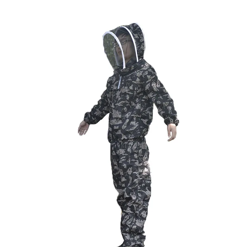 양봉가 전문 양봉 양봉에 대 한 1pcs 꿀벌 colth 블랙 위장 양복 안티 양 봉 의류 coverall