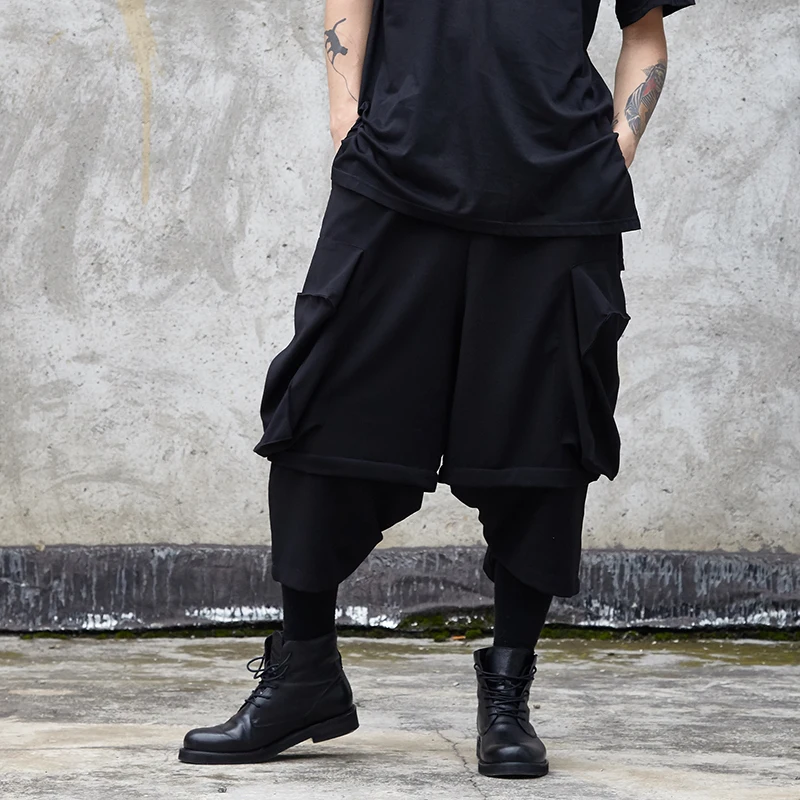 Брюки мужские с девятью разрезами стильные свободные штаны в Ямамото широкими