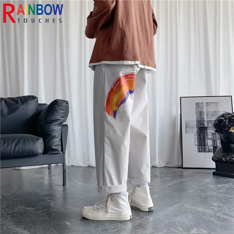 Rainbowtouches Fashion Classic New Brand Men's Pants High Street Trousers Loose Straight Concise Style Overalls Superior Quality