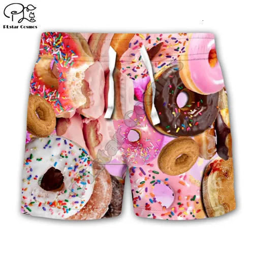 kids casual shorts Детские пуловеры, 3D толстовки на тему пищи, толстовки, одежда для маленьких девочек, футболки, цветные, розовые, с рисунком пончика, милые повседневные штаны для всей семьи - Цвет: kids casual shorts