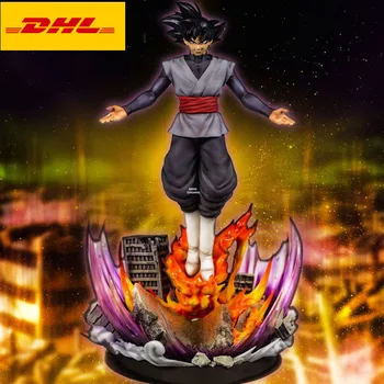 

17" Dragon Ball Z Statue Super Saiyan Bust Goku Black Full-Length Portrait With LED Light GK Action Figure Toy BOX 43CM V597