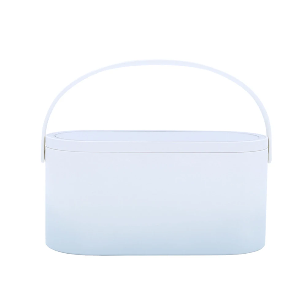 High Quality Portable Makeup Case Cosmetic Organizer Storage Box with Led Lighted Mirror for Travel - Цвет: gradient blue