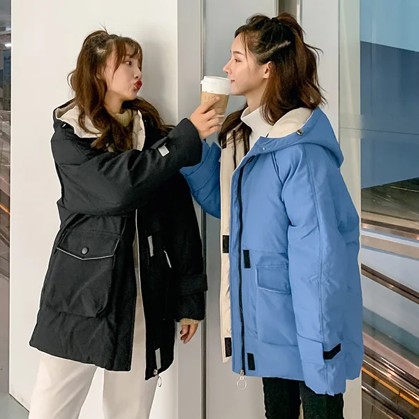 Autumn And Winter New Style Korean-style INS Online Celebrity Loose Casual Hooded Cotton-padded Clothes Workwear Coat