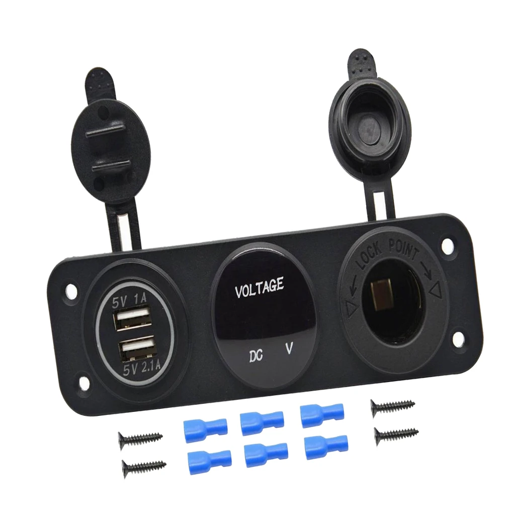 12V Dual USB Автомобильное зарядное устройство на выходе автомобиля Зарядное устройство вольтметр гнездо для автомобильного прикуривателя