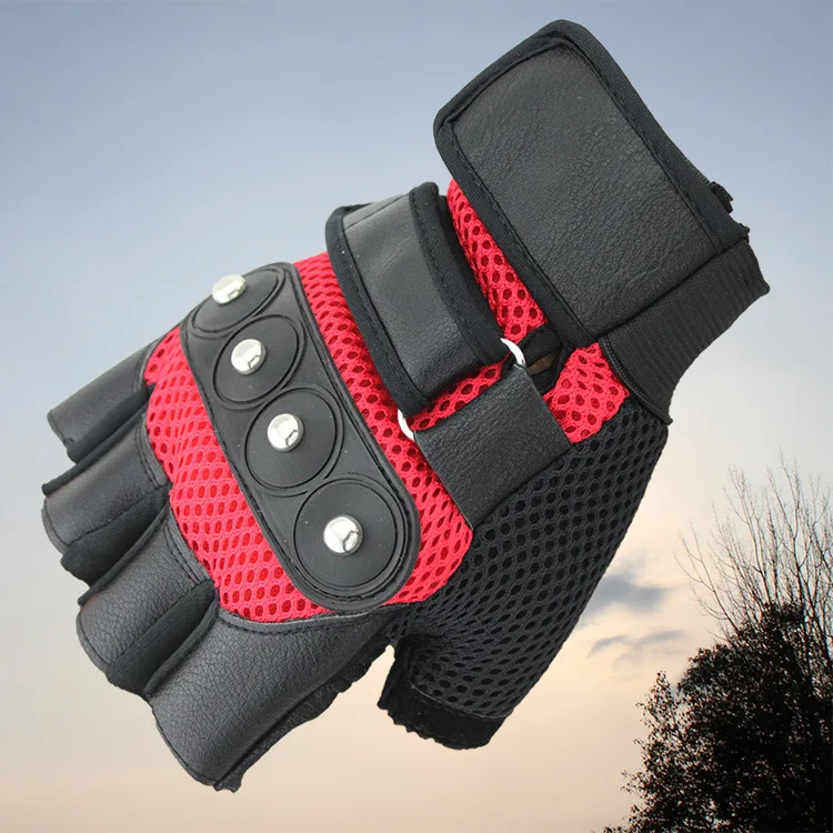 

Breathable Sweat Absorbing Mesh Four Nail Hand Suspender Strap Intensive Care Sport Gloves Wholesale Outdoor Half-finger Gloves