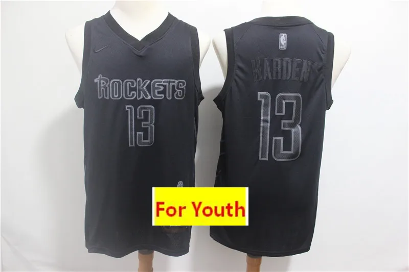 As photo Для молодых людей, набор baskeball Хьюстон Джеймс Харден Уэстбрук Оладжьювон Клайд Дрекслер Шорты Майки - Color: As photo