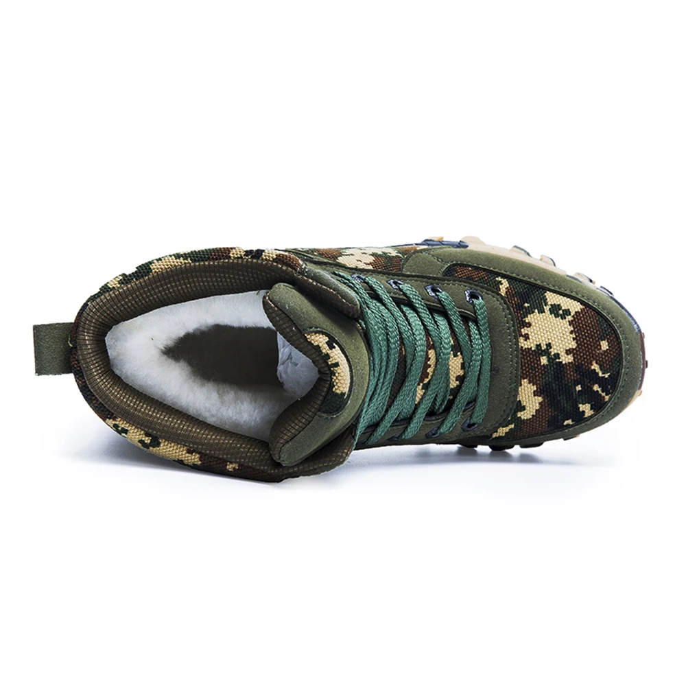 RELKA Новые теплые зимние сапоги Мужские подкладочные шерстяные кожаные боевые