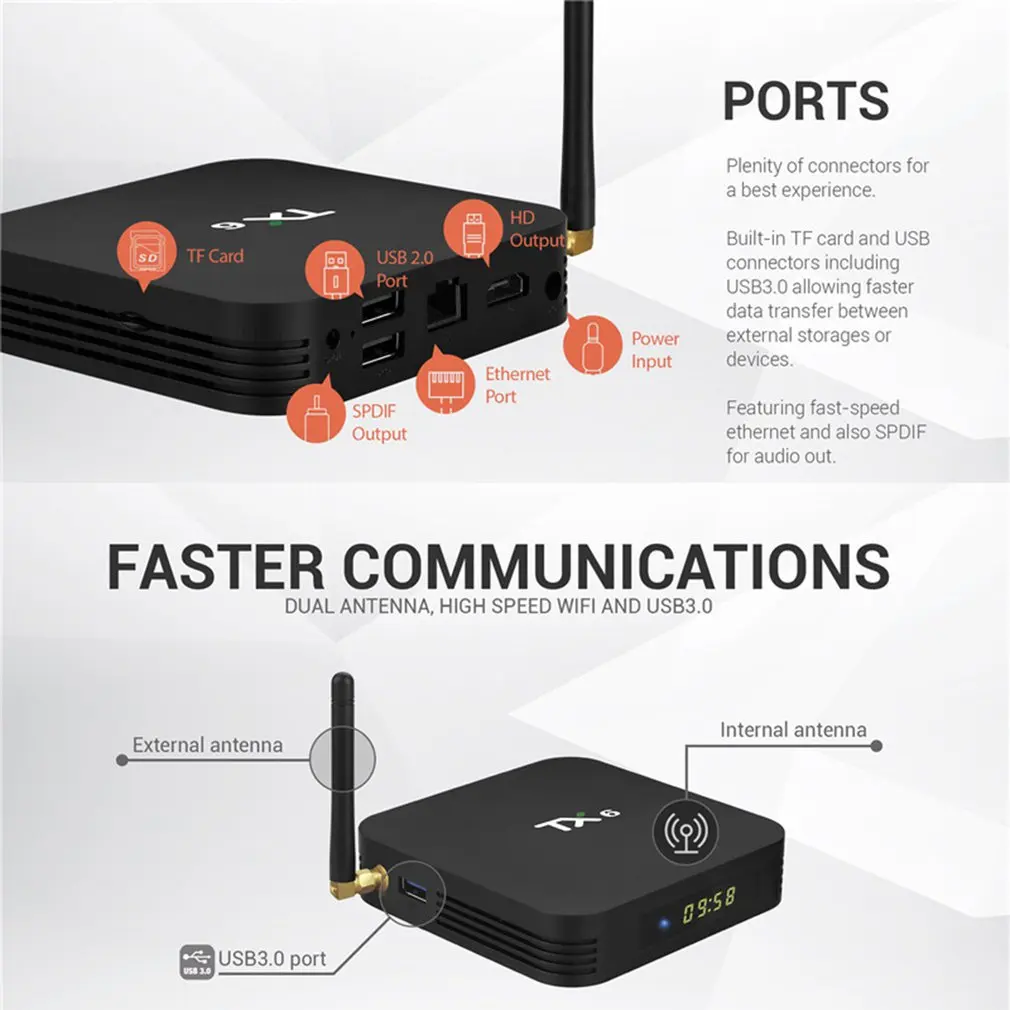 2019 4K Smart TV Box Android 9.0 TX6 Allwinner H6 4GB RAM 64GB ROM 2G/16G 32G BT 2.4G/5GHz Dual WiFi Media Player TX6 MINI