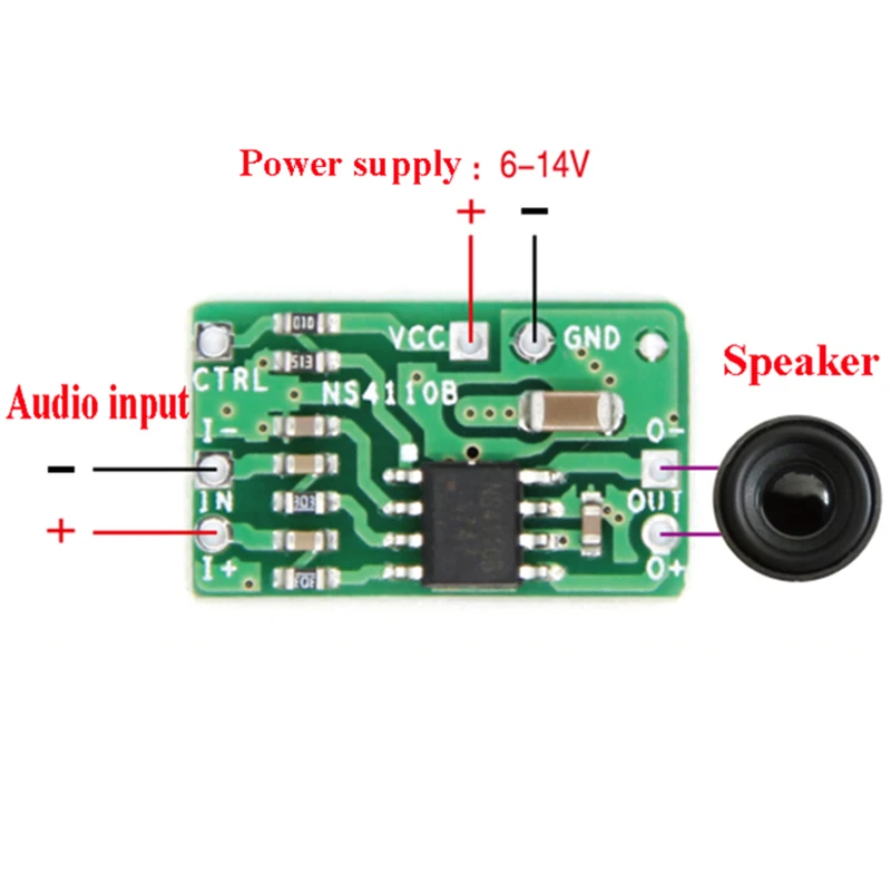 NS4110B Differential Audio Power Amplifier Board Digital Class D/AB 18W