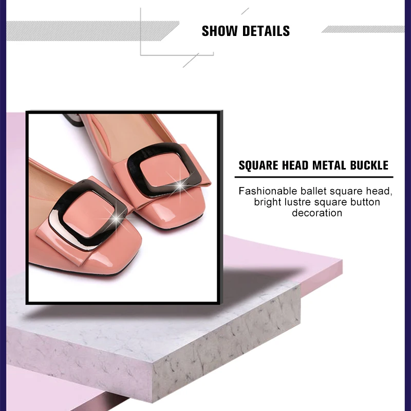FZNYL Women Casual Single Shoes Square Toe Leather Low Heel Footwear Office Ladies Solid Color Wild Loafers Tenis Feminino