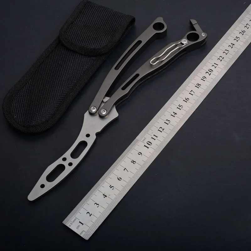 Изогнутый тренировочный нож cs go бабочка в ноже balisong ножи arambit складной нож 5cr15mov лезвие тренировочные ножи титановый инструмент