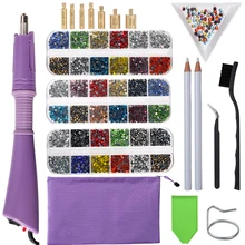 2000Pcs-9600Pcs/box Hot Fix Rhinestones Set/EU or US PLUG Hotfix Applicator Hot Fix Crystal Glass Rhinestone Iron-on Wand Strass