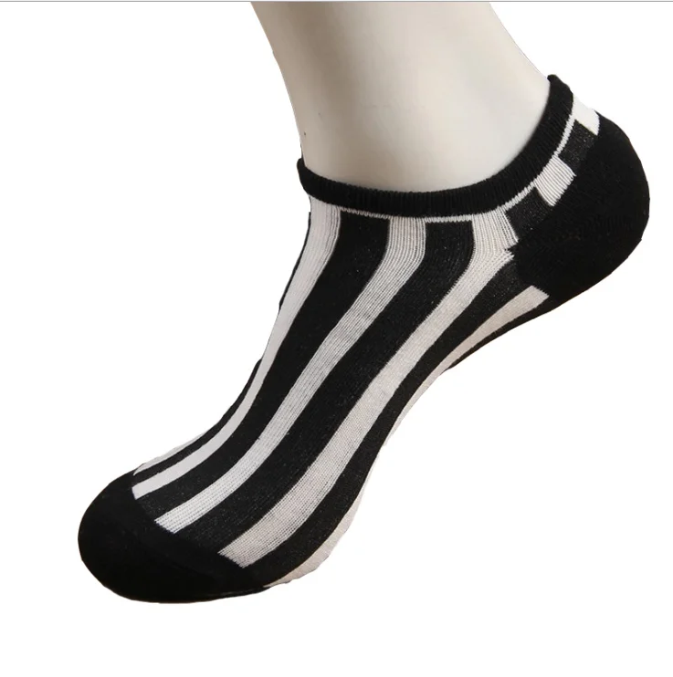 Men's socks, invisible socks, short socks, 168 pin vertical stripes, ship socks, short barrel socks, damp socks, 5 pairs
