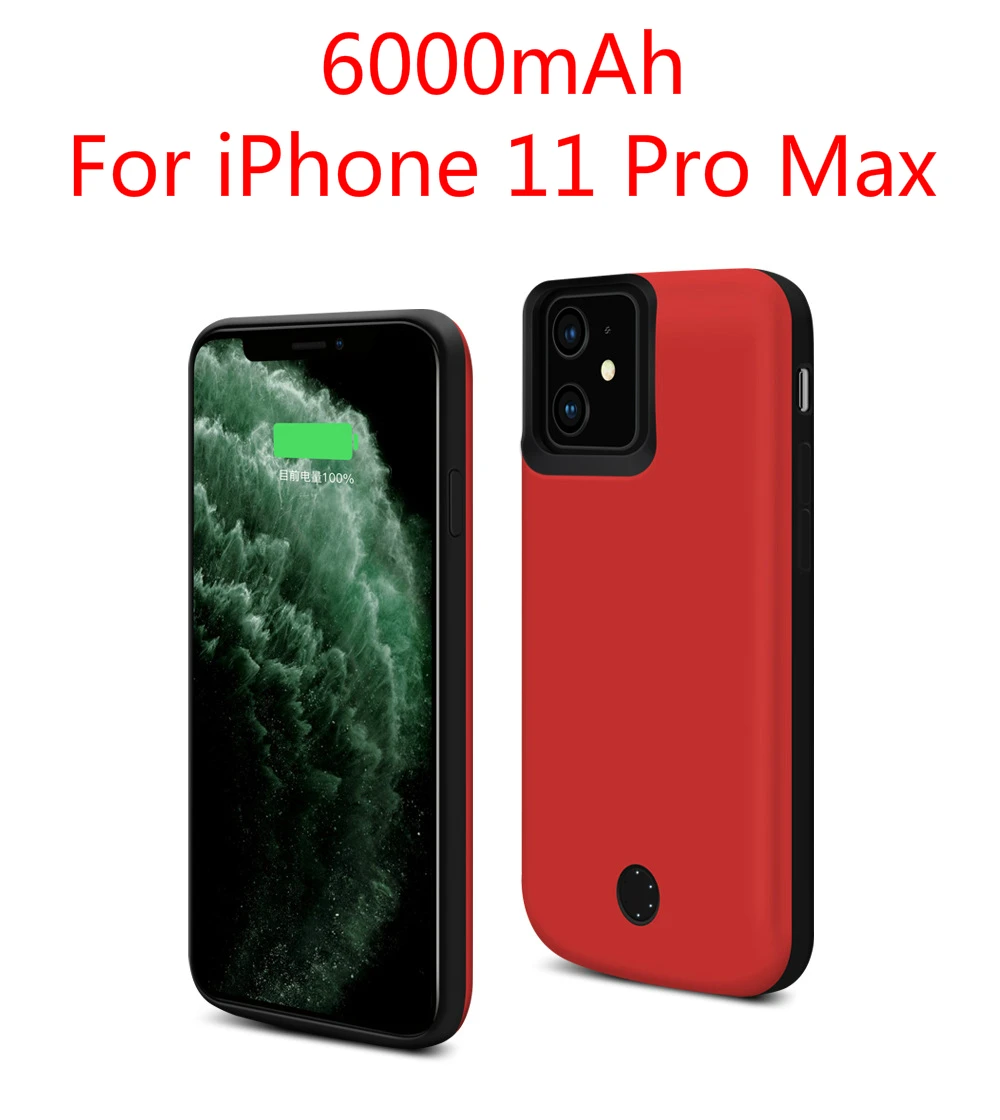 Чехол для аккумулятора для iphone 11 Pro Max внешний аккумулятор зарядное устройство чехол для iphone 11 5000/6000 мАч Зарядное устройство Чехол