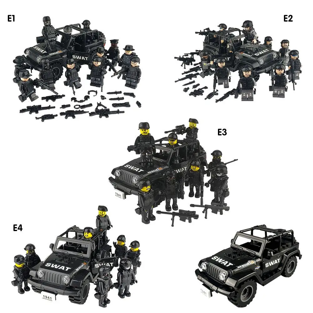 Military Special Forces Soldiers Bricks Figures Guns Weapons Compatible Legoings Armed SWAT Building Blocks Kids Toys