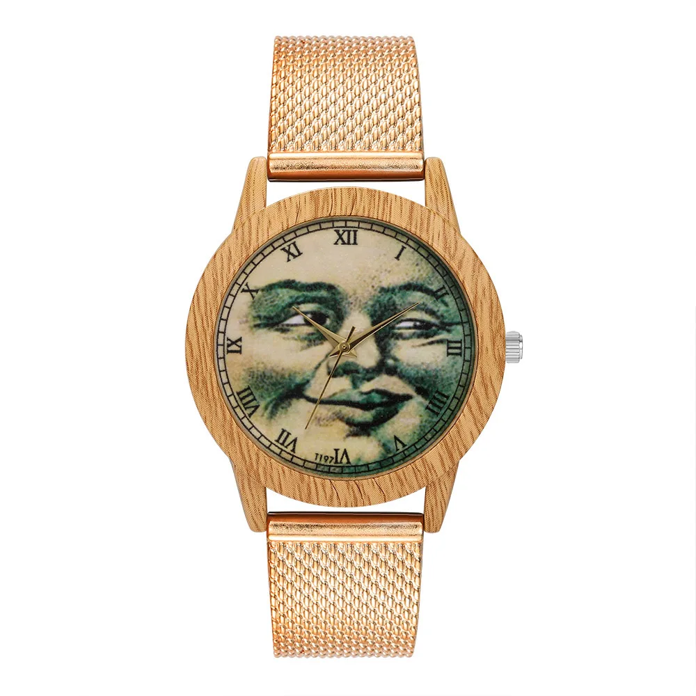 Роскошные мужские кварцевые часы с золотым силиконовым ремешком Забавный