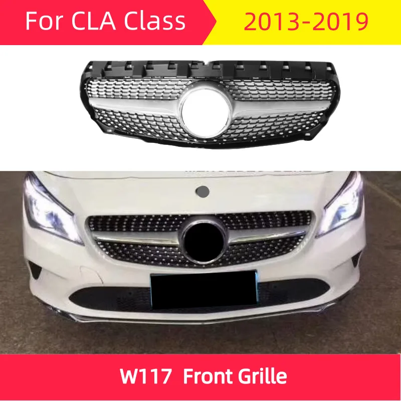 Алмазная Передняя решетка для W117 CLA Class 2013-2019 кла200 кла220 кла260 кла45 Решетка