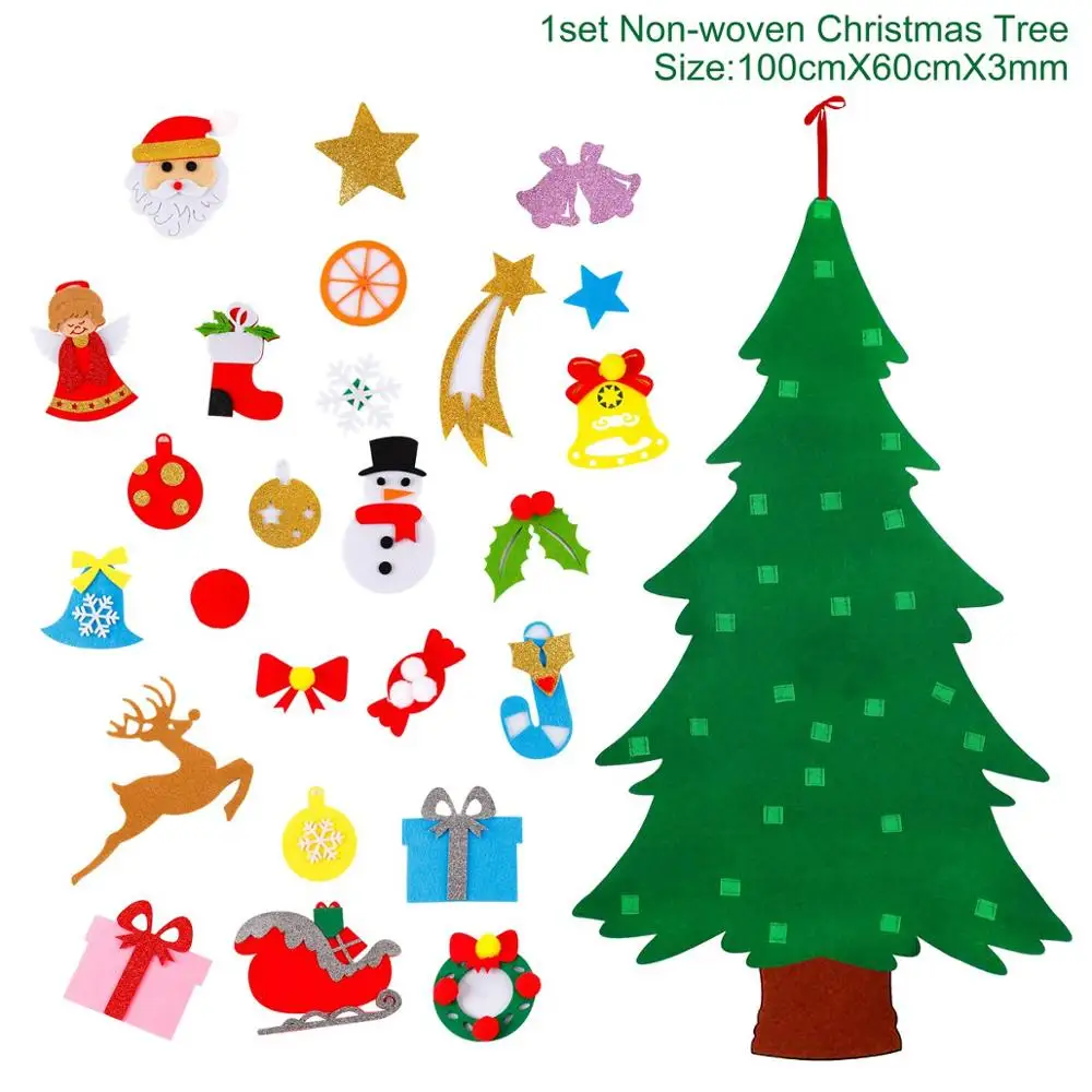 QIFU 3D DIY Felt Christmas Tree Christmas Decorations for Home Christmas Tree Decoration Xmas Gifts New Year Navidad Noel - Цвет: Christmas Tree 1