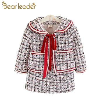 

Bear Leader Girls Elegant Princess Dress 2020 New Autumn Winter Girl Ribbon Bowtie Party Costumes Children Casual Outfits 2 6Y