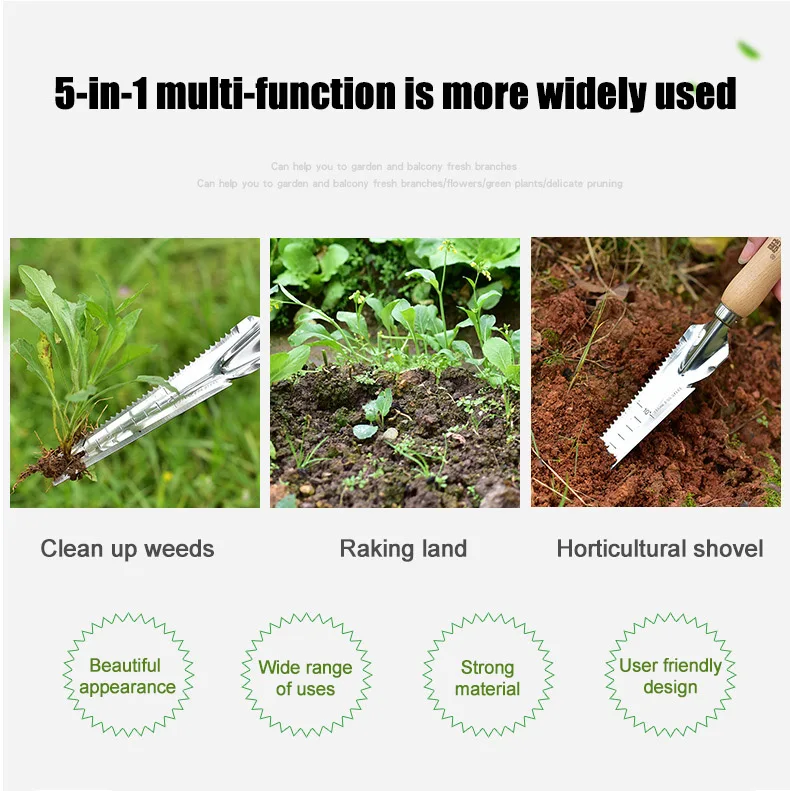Garden Weeding Shovel Stainless Steel Hand Cutter Wooden Handle Digging Transplanting Weeding Tools DC156 Garden Weeding Shovel Stainless Steel Hand Cutter Wooden Handle Digging Transplanting Weeding Tools DC156