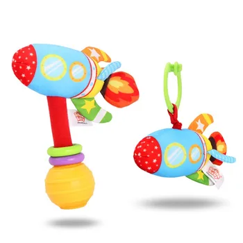 

Baby Cartoon Hand Pram Bar Sticks Grab Soft Toy Infants Puppet Handbell Intelligence Box Wooden Children