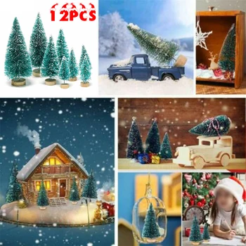 

PE Christmas Ornaments Small Party Tabletop Artificial Trees Snow Frost