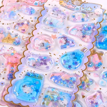 

12set Kawaii Stationery Stickers Crystal oil filling Diary Planner Decorative Mobile Stickers Scrapbooking DIY Craft Stickers